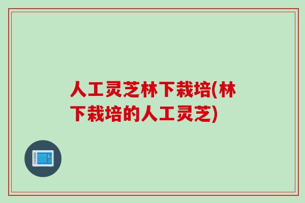 人工灵芝林下栽培(林下栽培的人工灵芝)