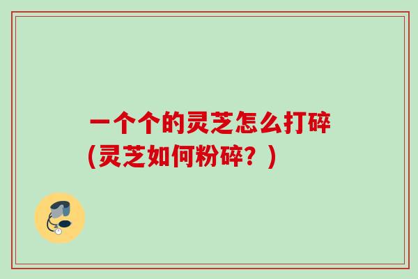 一个个的灵芝怎么打碎(灵芝如何粉碎？)