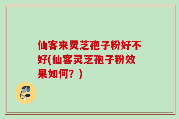 仙客来灵芝孢子粉好不好(仙客灵芝孢子粉效果如何？)
