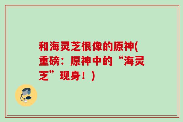 和海灵芝很像的原神(重磅：原神中的“海灵芝”现身！)