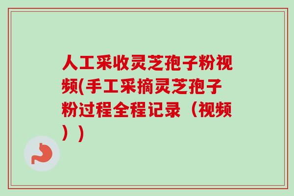 人工采收灵芝孢子粉视频(手工采摘灵芝孢子粉过程全程记录（视频）)