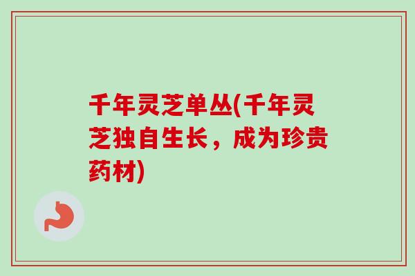 千年灵芝单丛(千年灵芝独自生长，成为珍贵药材)