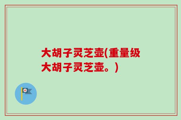 大胡子灵芝壶(重量级大胡子灵芝壶。)
