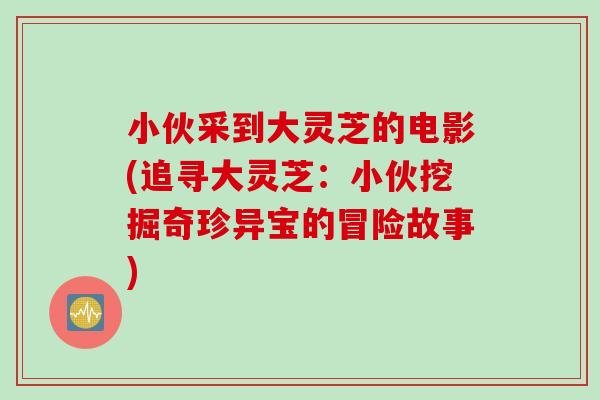 小伙采到大灵芝的电影(追寻大灵芝：小伙挖掘奇珍异宝的冒险故事)