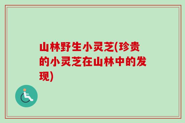 山林野生小灵芝(珍贵的小灵芝在山林中的发现)