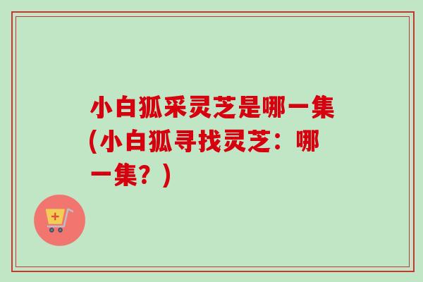 小白狐采灵芝是哪一集(小白狐寻找灵芝：哪一集？)