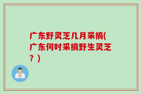 广东野灵芝几月采摘(广东何时采摘野生灵芝？)