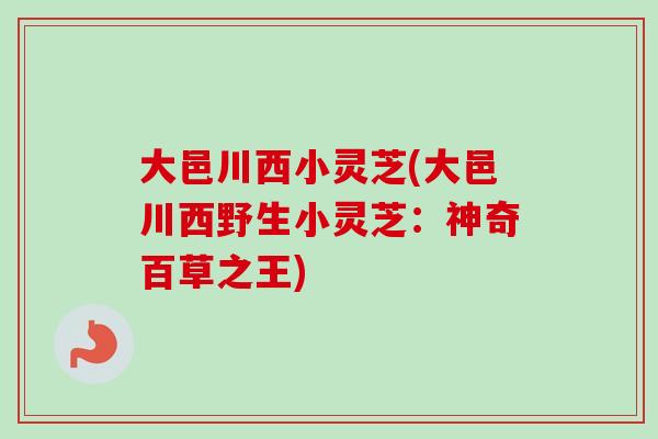 大邑川西小灵芝(大邑川西野生小灵芝：神奇百草之王)