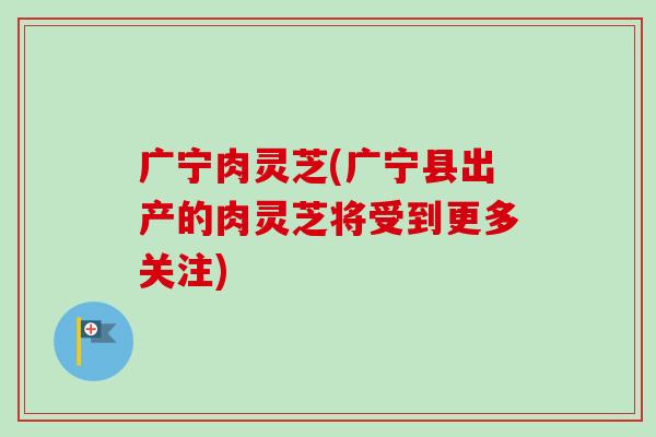 广宁肉灵芝(广宁县出产的肉灵芝将受到更多关注) 广宁肉灵芝(广宁县出产的肉灵芝将受到更多关注)