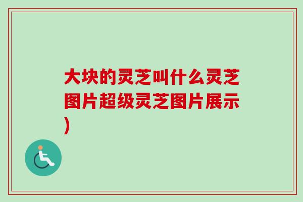 大块的灵芝叫什么灵芝图片超级灵芝图片展示)