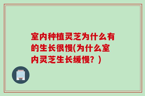 室内种植灵芝为什么有的生长很慢(为什么室内灵芝生长缓慢?) 室内种植灵芝为什么有的生长很慢(为什么室内灵芝生长缓慢?)