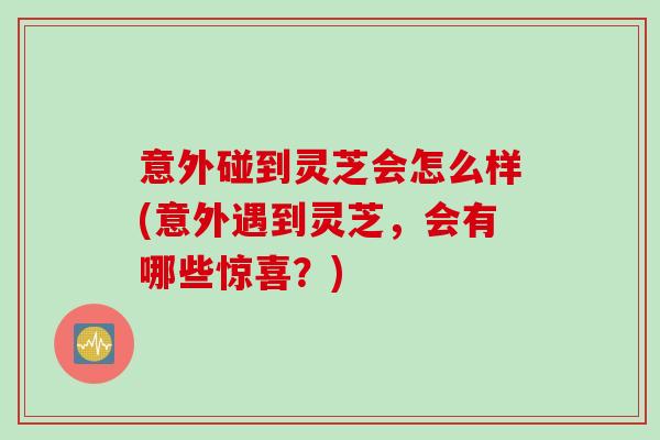 意外碰到灵芝会怎么样(意外遇到灵芝，会有哪些惊喜？)