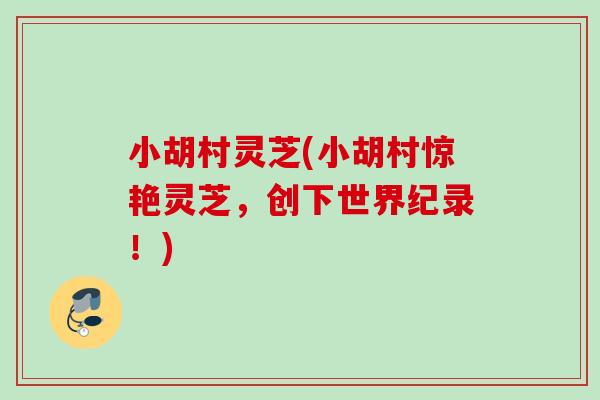 小胡村灵芝(小胡村惊艳灵芝，创下世界纪录！)