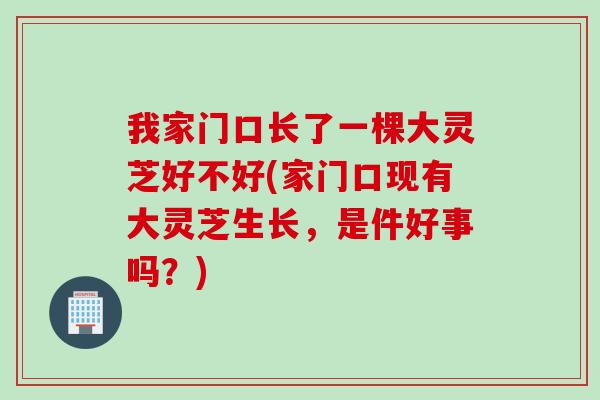 我家门口长了一棵大灵芝好不好(家门口现有大灵芝生长，是件好事吗？)