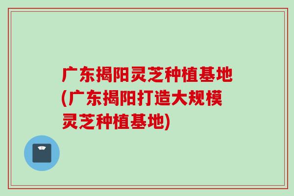 广东揭阳灵芝种植基地(广东揭阳打造大规模灵芝种植基地)