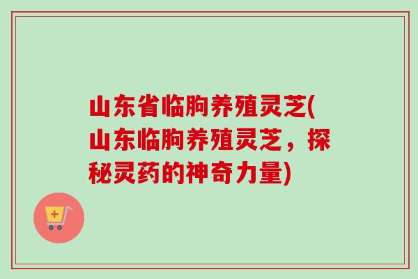 山东省临朐养殖灵芝(山东临朐养殖灵芝，探秘灵药的神奇力量)