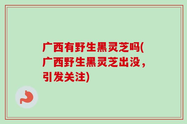 广西有野生黑灵芝吗(广西野生黑灵芝出没，引发关注)