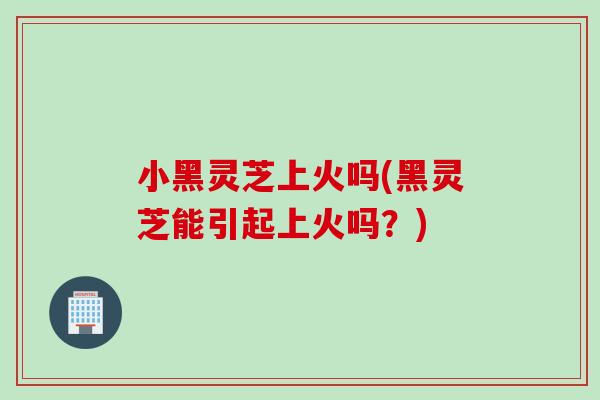 小黑灵芝上火吗(黑灵芝能引起上火吗？)