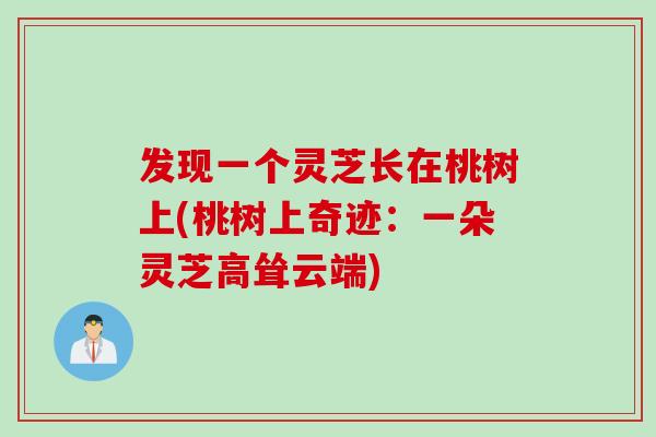 发现一个灵芝长在桃树上(桃树上奇迹：一朵灵芝高耸云端)