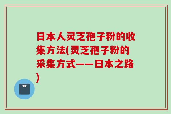 日本人灵芝孢子粉的收集方法(灵芝孢子粉的采集方式——日本之路) 日本人灵芝孢子粉的收集方法(灵芝孢子粉的采集方式——日本之路)