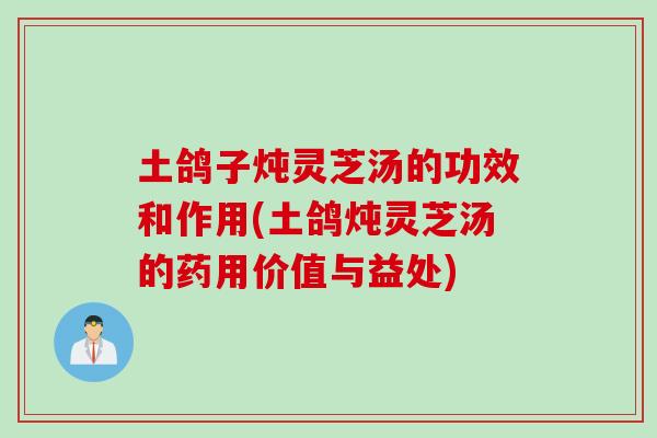 土鸽子炖灵芝汤的功效和作用(土鸽炖灵芝汤的药用价值与益处)