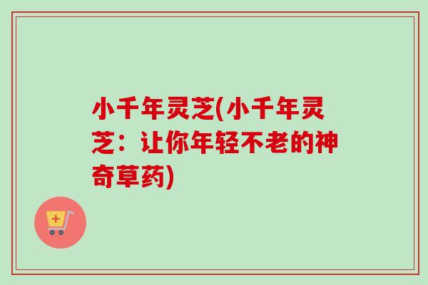 小千年灵芝(小千年灵芝：让你年轻不老的神奇草药)