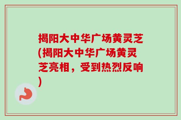 揭阳大中华广场黄灵芝(揭阳大中华广场黄灵芝亮相，受到热烈反响)