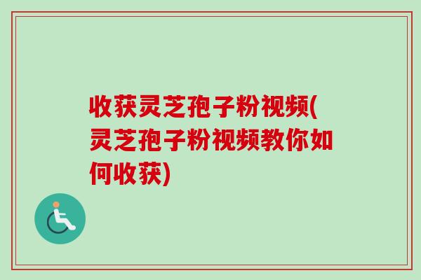 收获灵芝孢子粉视频(灵芝孢子粉视频教你如何收获)