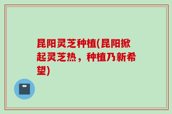 昆阳灵芝种植(昆阳掀起灵芝热，种植乃新希望)