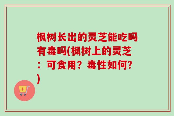 枫树长出的灵芝能吃吗有毒吗(枫树上的灵芝：可食用？毒性如何？)