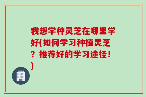 我想学种灵芝在哪里学好(如何学习种植灵芝？推荐好的学习途径！)