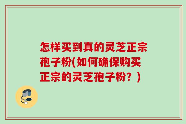怎样买到真的灵芝正宗孢子粉(如何确保购买正宗的灵芝孢子粉？)