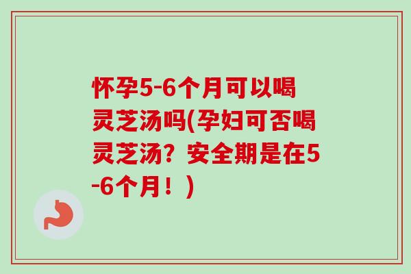 怀孕5-6个月可以喝灵芝汤吗(孕妇可否喝灵芝汤？安全期是在5-6个月！)