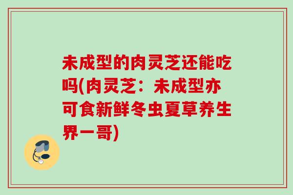 未成型的肉灵芝还能吃吗(肉灵芝：未成型亦可食新鲜冬虫夏草养生界一哥)