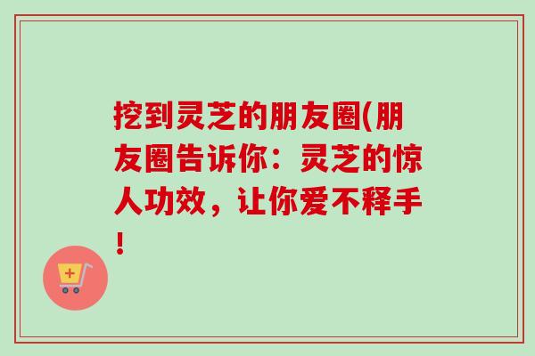 挖到灵芝的朋友圈(朋友圈告诉你:灵芝的惊人功效,让你爱不释手! 挖到灵芝的朋友圈(朋友圈告诉你:灵芝的惊人功效,让你爱不释手!