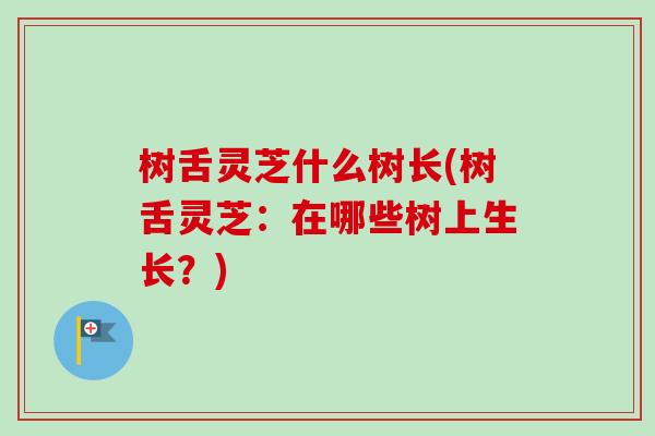 树舌灵芝什么树长(树舌灵芝：在哪些树上生长？)