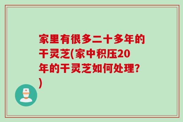 家里有很多二十多年的干灵芝(家中积压20年的干灵芝如何处理？)