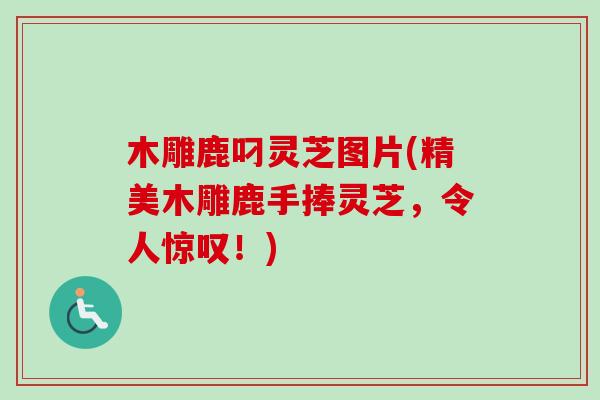 木雕鹿叼灵芝图片(精美木雕鹿手捧灵芝，令人惊叹！)