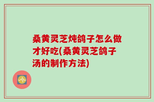 桑黄灵芝炖鸽子怎么做才好吃(桑黄灵芝鸽子汤的制作方法)