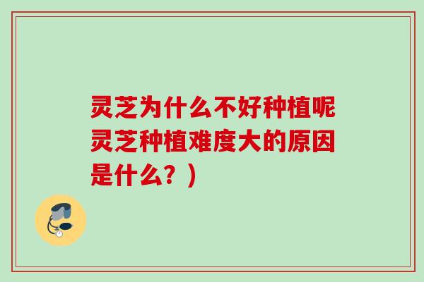 灵芝为什么不好种植呢灵芝种植难度大的原因是什么？)
