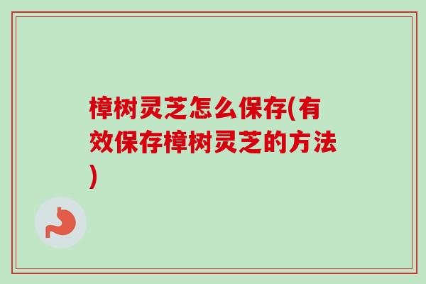樟树灵芝怎么保存(有效保存樟树灵芝的方法) 樟树灵芝怎么保存(有效保存樟树灵芝的方法)