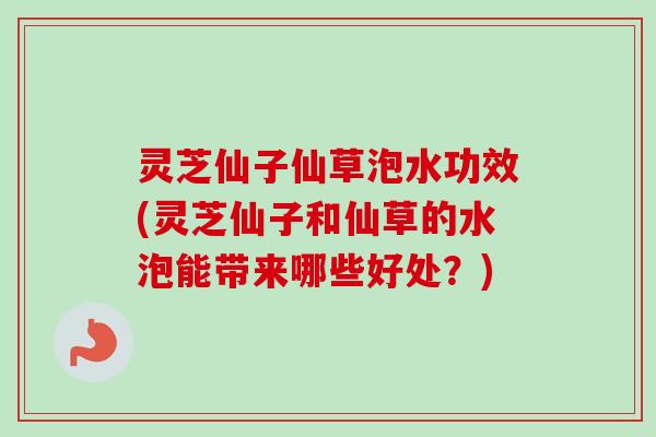 灵芝仙子仙草泡水功效(灵芝仙子和仙草的水泡能带来哪些好处？)