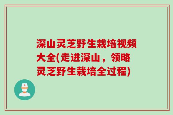 深山灵芝野生栽培视频大全(走进深山，领略灵芝野生栽培全过程)