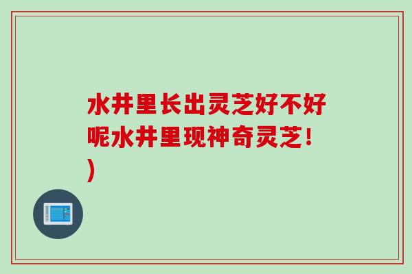 水井里长出灵芝好不好呢水井里现神奇灵芝！)
