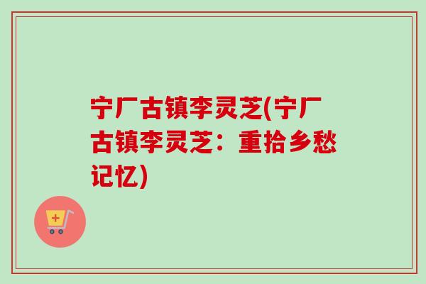 宁厂古镇李灵芝(宁厂古镇李灵芝：重拾乡愁记忆)