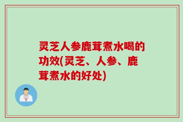 灵芝人参鹿茸煮水喝的功效(灵芝、人参、鹿茸煮水的好处)