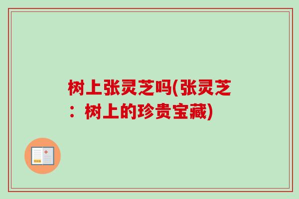 树上张灵芝吗(张灵芝：树上的珍贵宝藏)