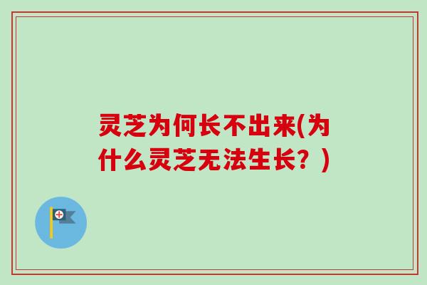 灵芝为何长不出来(为什么灵芝无法生长？)