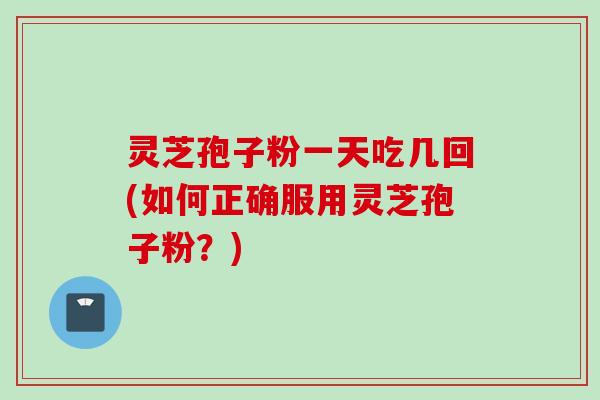 灵芝孢子粉一天吃几回(如何正确服用灵芝孢子粉？)