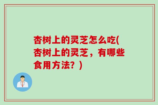杏树上的灵芝怎么吃(杏树上的灵芝,有哪些食用方法?) 杏树上的灵芝怎么吃(杏树上的灵芝,有哪些食用方法?)